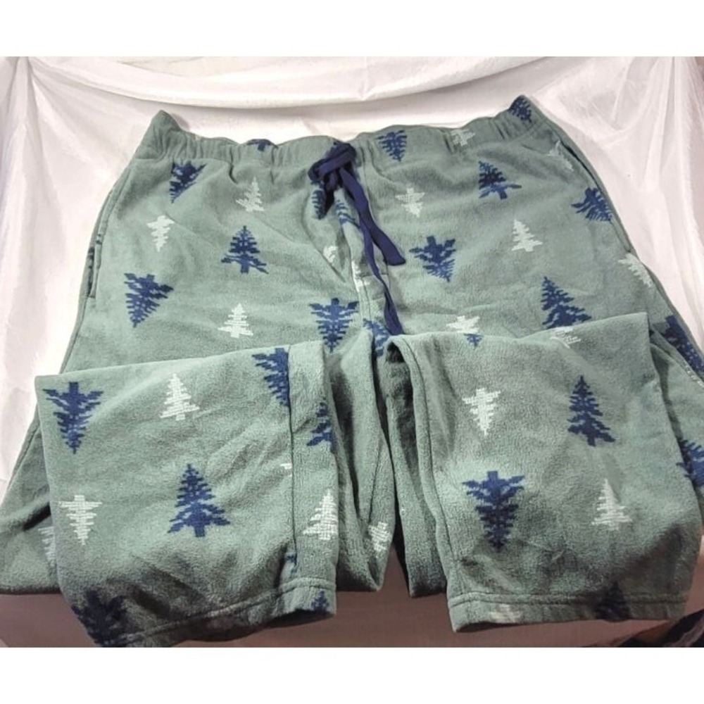 Izod Men's Fleece Pine Tree Holiday Christmas PJ Pants -‎ Size XL